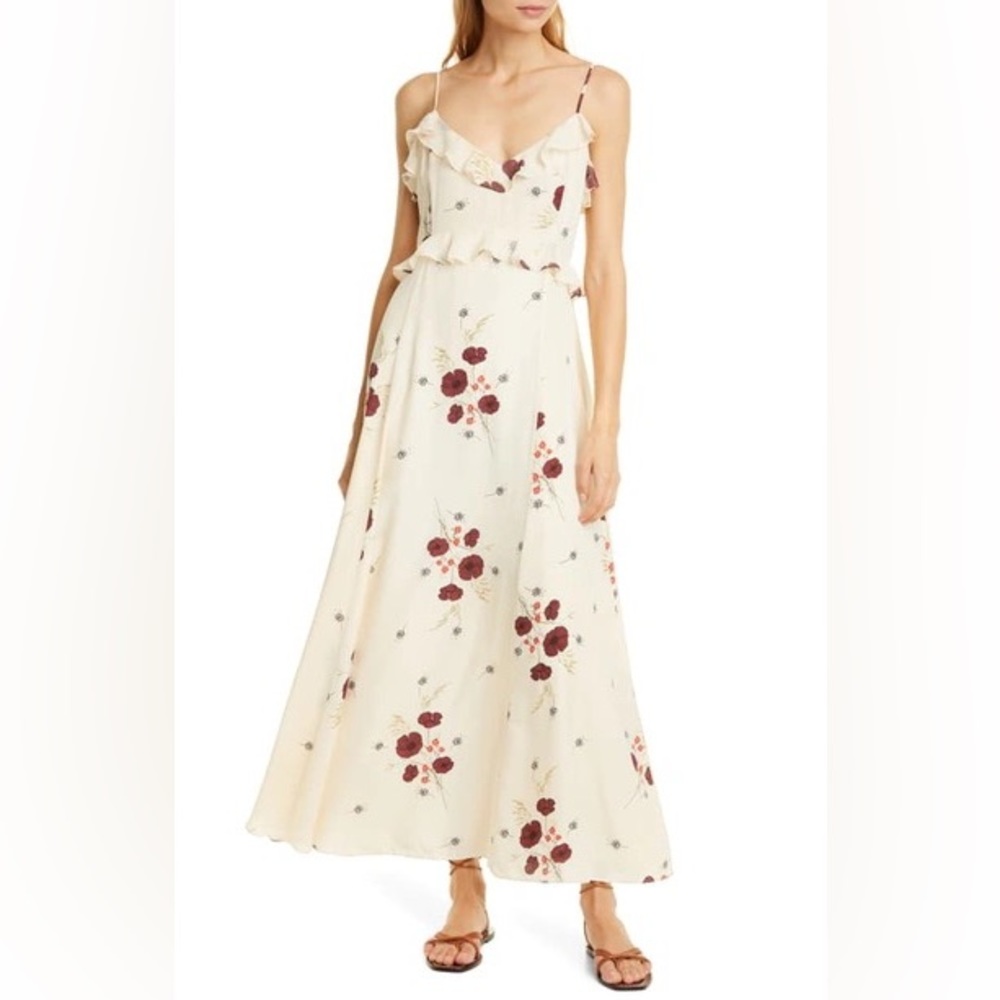 JOIE NWT Joie Cassiel Floral Ruffle Maxi Dress 6 - Picture 6 of 16